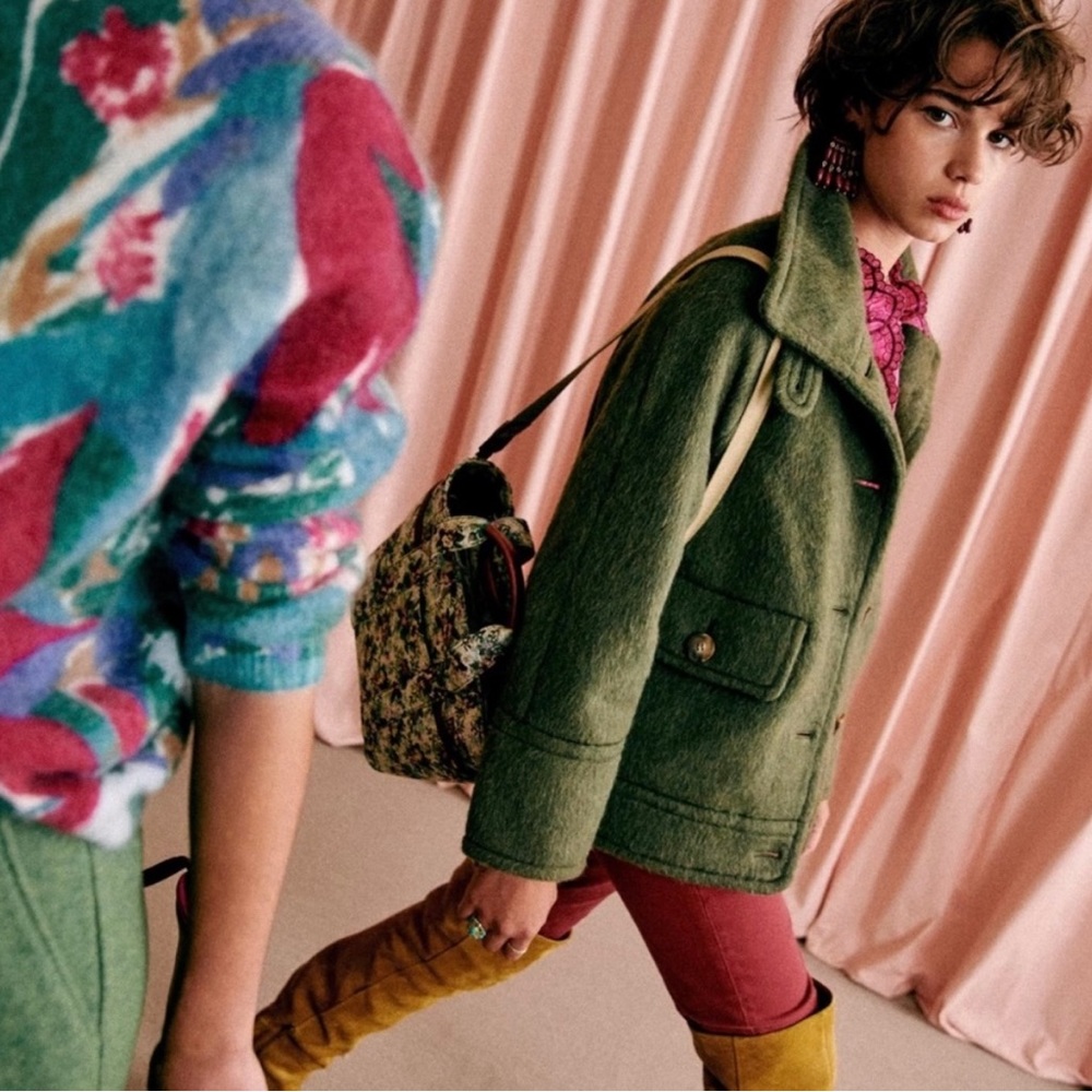 Sezane green Leo Coat